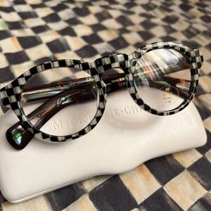 MacKenzie-Childs Black and White Checkered Glasses